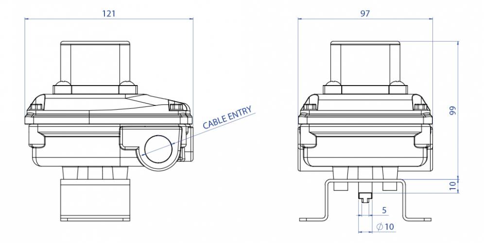 KS1L en aluminium avec indicateur visuel