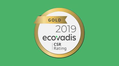 Nouvelle évaluation EcoVadis 2019: MÉDAILLE D'OR